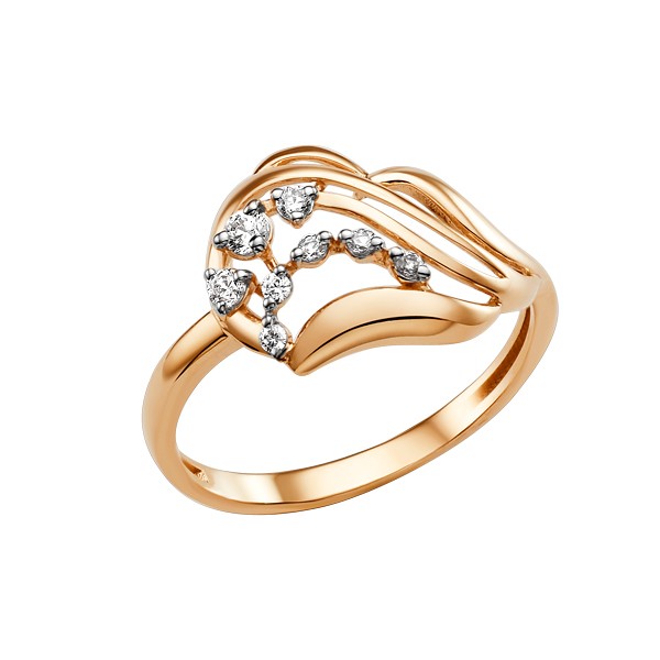 Кольцо, золото, фианит, 012691-1102
